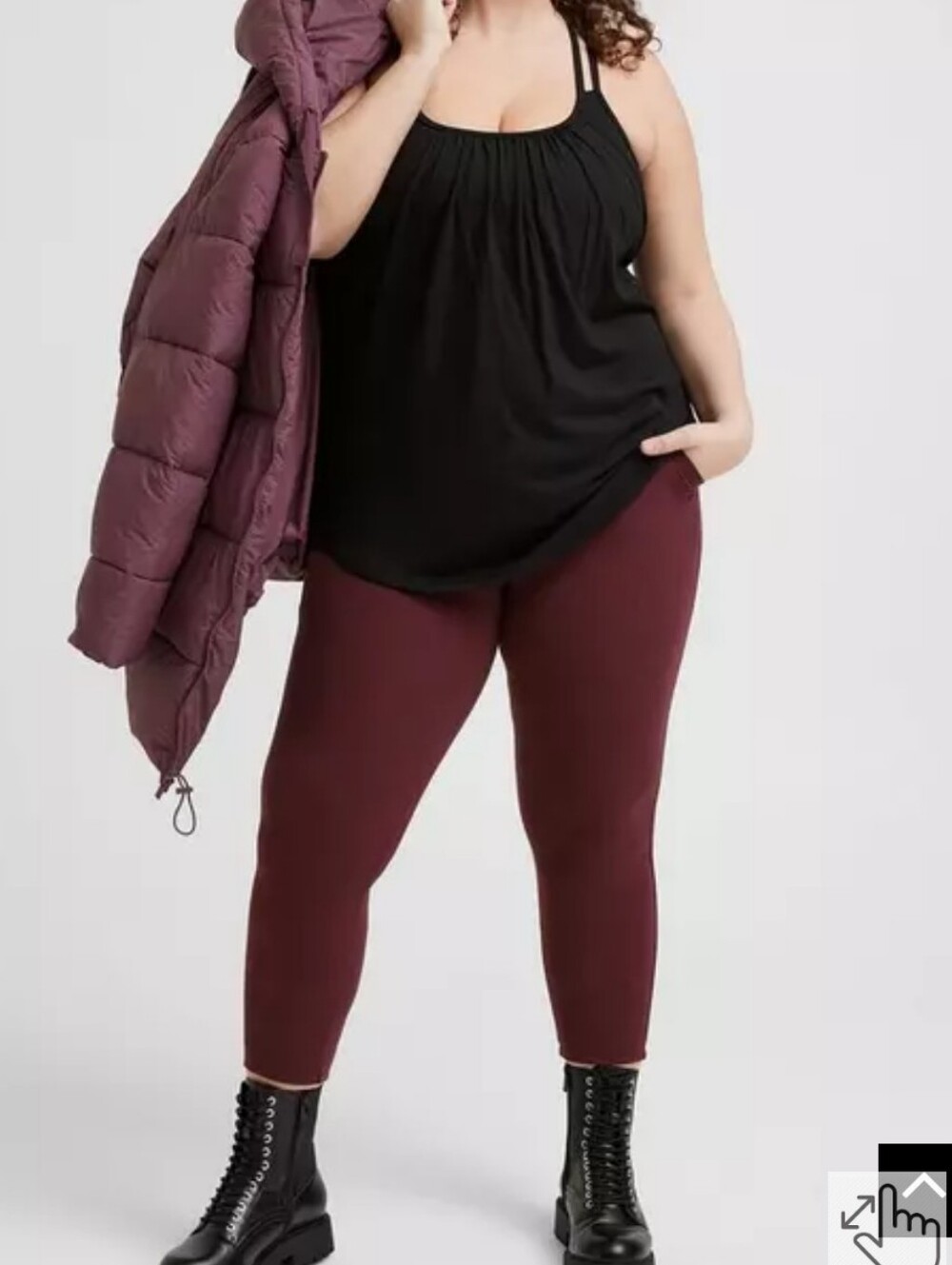 NWOT Torrid Happy Camper Super Soft Micro Fleece Leggings Size 3 Wine Red